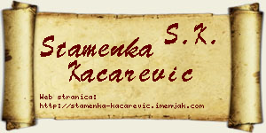 Stamenka Kačarević vizit kartica